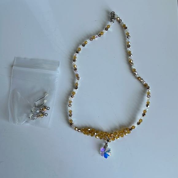 (4 for $20) Butterfly Beaded Necklace & Earrings - Picture 2 of 5